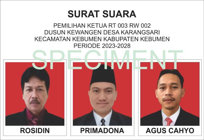 PILKATE (Pemilihan Ketua RT) Periode 2023-2028  Dusun Kewangen RT 003 Berjalan Lancar 02